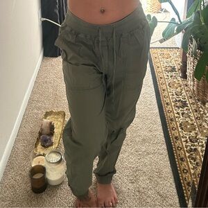army green drawstring pants